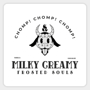 Funny Vintage "Milky Creamy Frosted Souls" Cartoon Baphomet Magnet